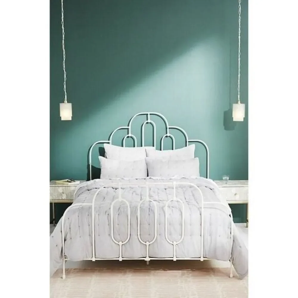 New Anthropologie Velvet Emery Twin Size Quilt in Gray 68